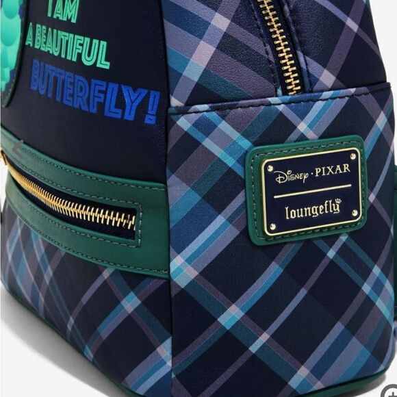 Loungefly Disney A Bug's Life Heimlich Plaid Mini Backpack and Cardholder - Picture 3 of 4